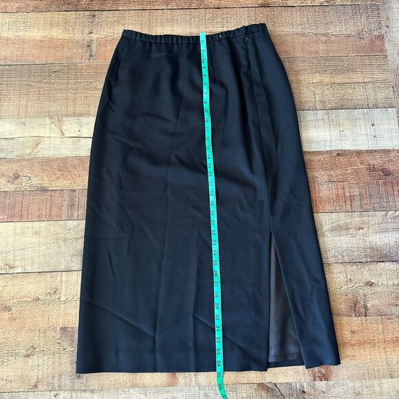 Pendleton Black Wool Midi Skirt With Side Slit Womens Size 16 - Picture 10 of 14